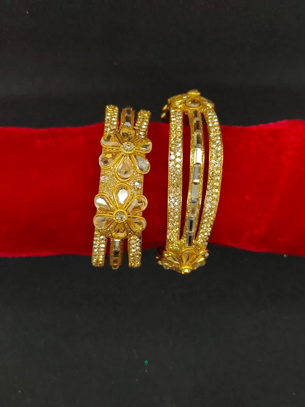 Ayushi_Bangle_|_Gold_Plated_|_Floral_American_Diamond_|_Set_of_2