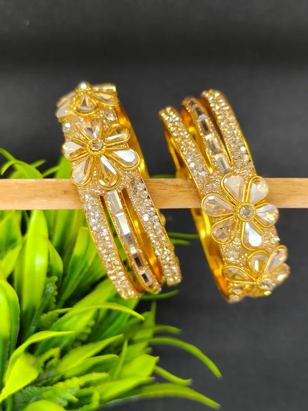 Ayushi_Bangle_|_Gold_Plated_|_Floral_American_Diamond_|_Set_of_2