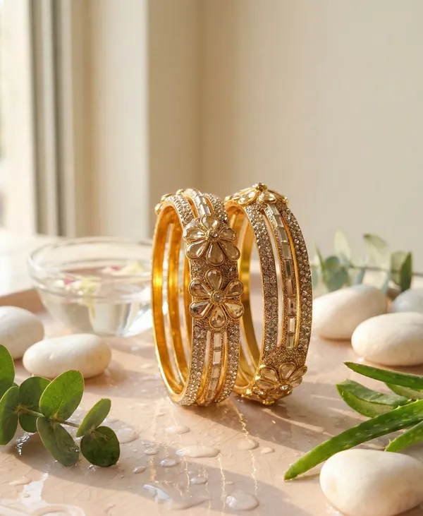 Ayushi_Bangle_|_Gold_Plated_|_Floral_American_Diamond_|_Set_of_2