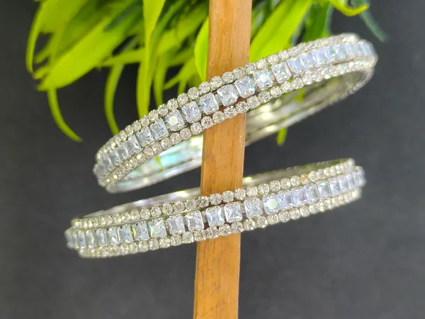Kusum_Bangle_|_Silver_Plated_|Premium_American_Diamond_Kada_|_Set_of_2