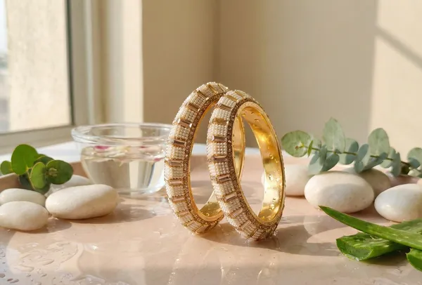 Anita_Bangle_|_Gold_Plated_|_American_Diamond_|_Pearl_Kada_|_Set_of_2