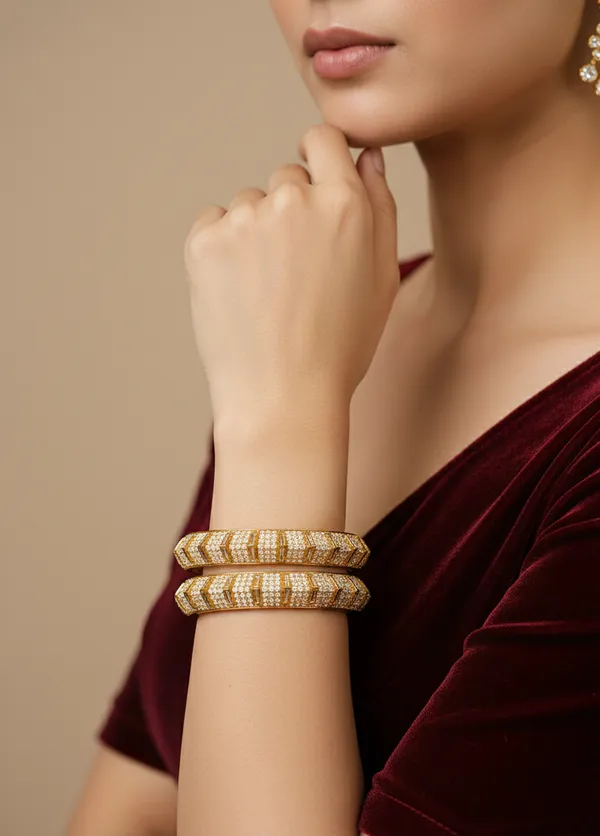 Anita_Bangle_|_Gold_Plated_|_American_Diamond_|_Pearl_Kada_|_Set_of_2