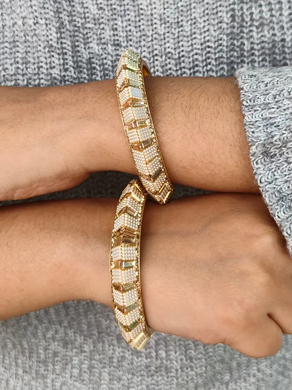 Anita_Bangle_|_Gold_Plated_|_American_Diamond_|_Pearl_Kada_|_Set_of_2