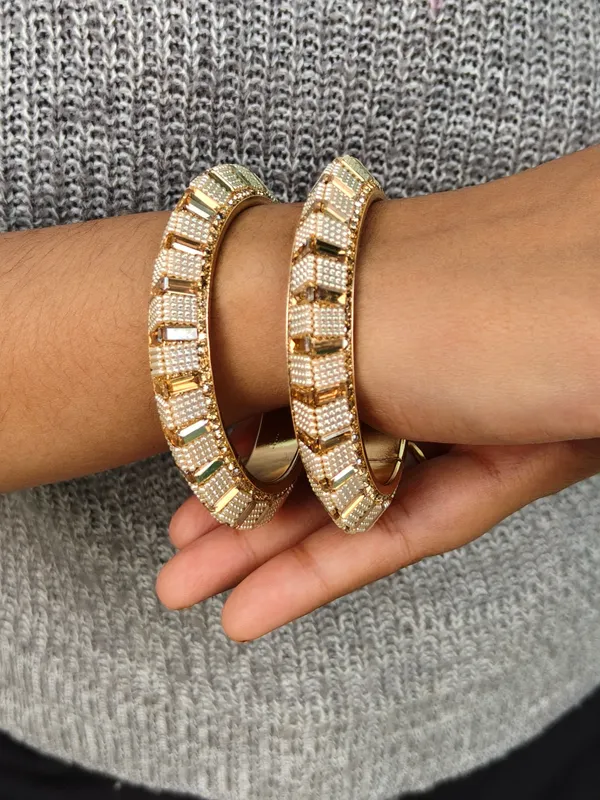 Anita_Bangle_|_Gold_Plated_|_American_Diamond_|_Pearl_Kada_|_Set_of_2