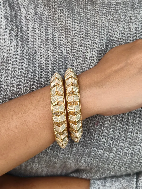 Anita_Bangle_|_Gold_Plated_|_American_Diamond_|_Pearl_Kada_|_Set_of_2
