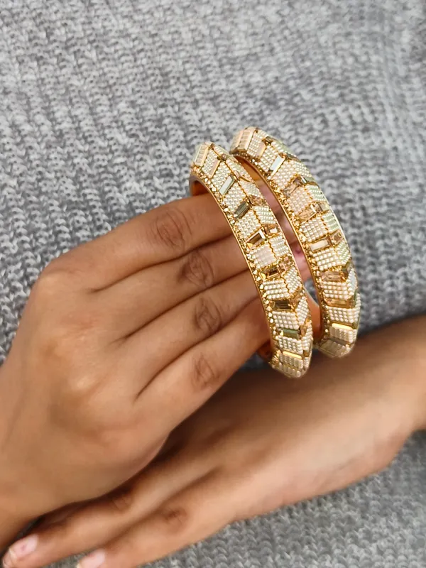Anita_Bangle_|_Gold_Plated_|_American_Diamond_|_Pearl_Kada_|_Set_of_2