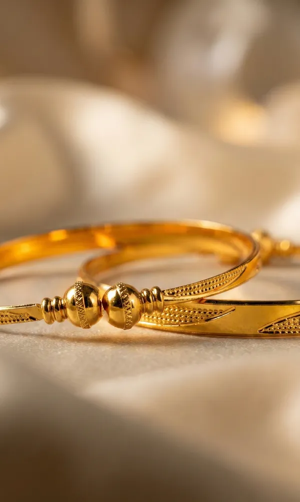 Charvi_Bracelet_|_Classic_Gold_Tone_Sleek_Bracelet_|_Set_of_2