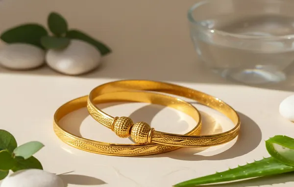 Charvi_Bracelet_|_Classic_Gold_Tone_Sleek_Bracelet_|_Set_of_2