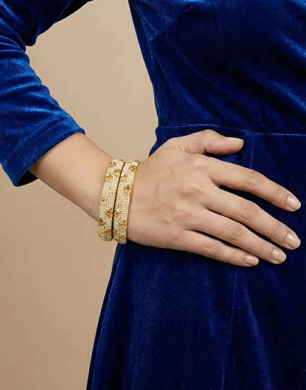 Mahima_Bangle__|_Gold_Plated_|_Heart-Shaped_American_Diamond_|_Set_of_2
