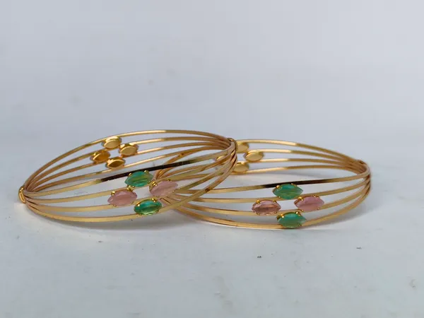 Set_of_2_Medha_Modern_Minimalist_Design_Pastel_Stones_Anti_Tarnish_Bracelet