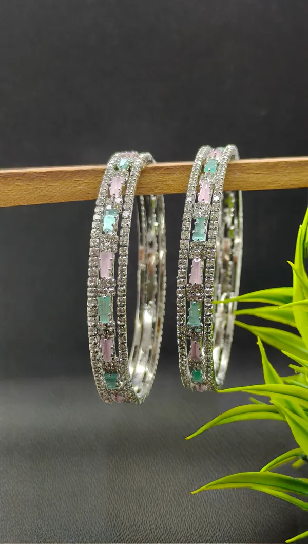 Renuka_Bangle_|_Silver_Plated_|_Multicolor_American_Diamond_|_Set_of_2