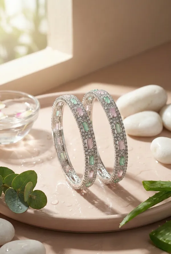 Renuka_Bangle_|_Silver_Plated_|_Multicolor_American_Diamond_|_Set_of_2