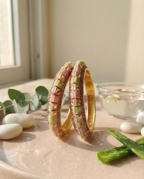 Anamika_Bangle_|_Multicolor_Rose_Gold_Traditional_Kada_|_Set_of_2