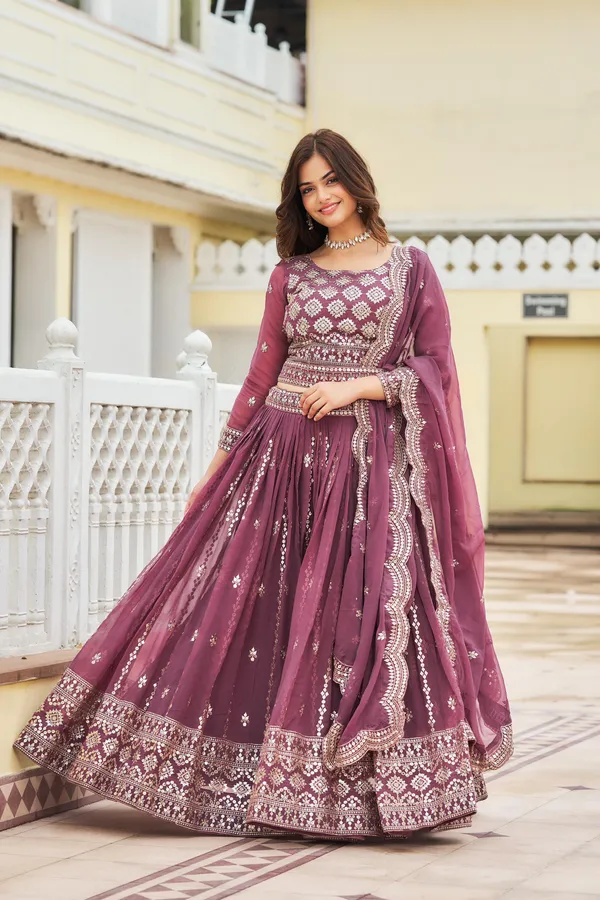 Pink__Faux-Fur_Cotton_Lehenga_Choli_For_Women