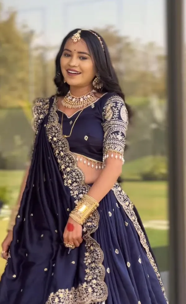 Blue_Faux-Fur_Cotton_Lehenga_Choli_For_Women
