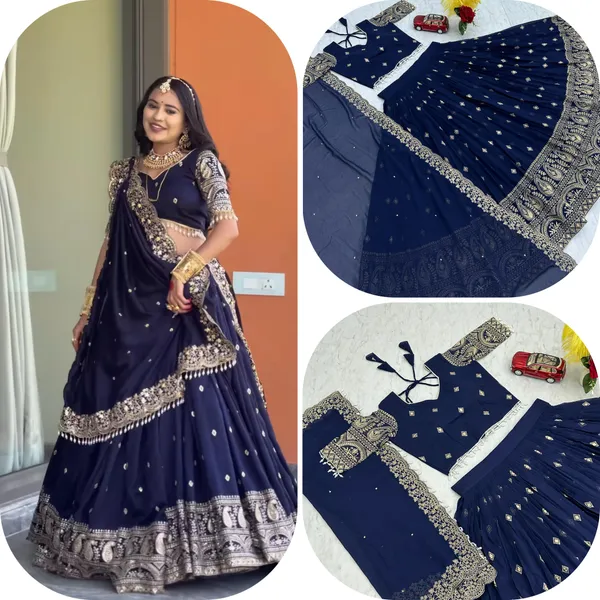 Blue_Faux-Fur_Cotton_Lehenga_Choli_For_Women