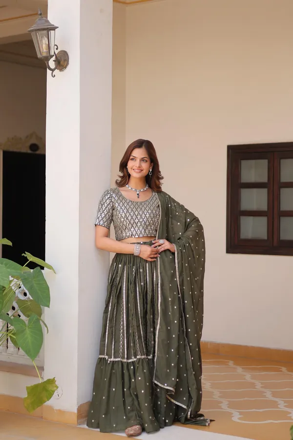 Mehndi_Georgette_Lehenga_Choli_For_Women