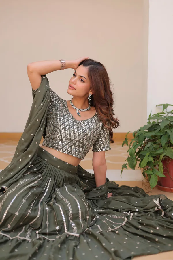 Mehndi_Georgette_Lehenga_Choli_For_Women