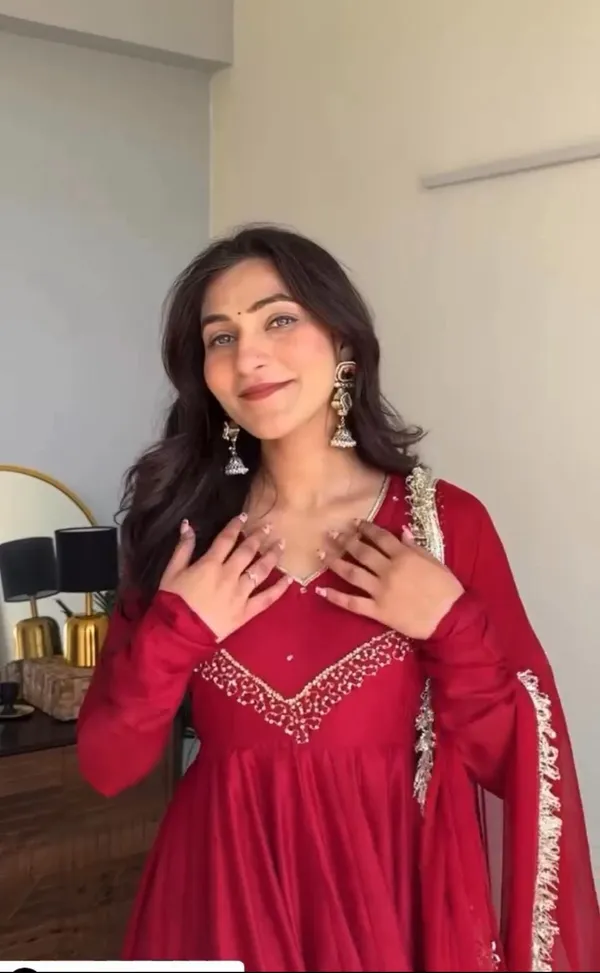 Red_Cotton_Anarkali_Suit_For_Women