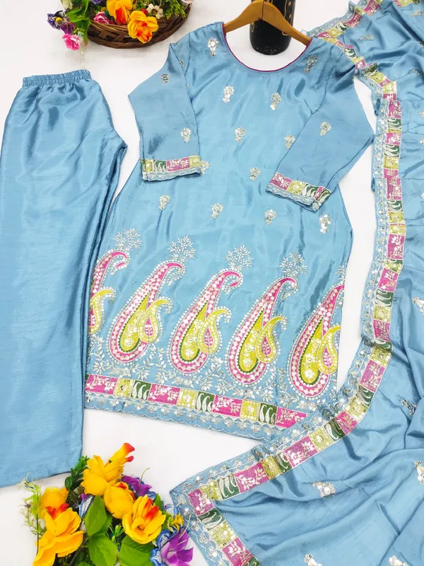 Light_Blue_Chinon_Salwar_Suit_For_Women