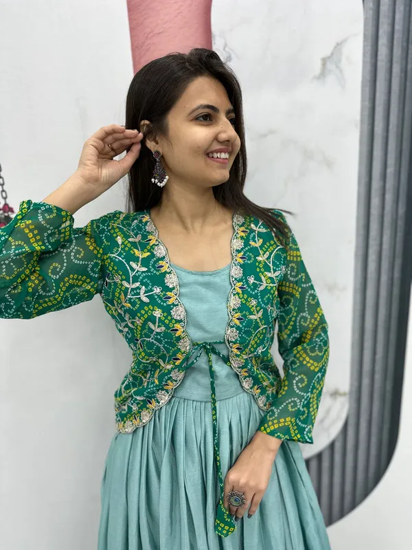 Green_Cotton_Gown_For_Women