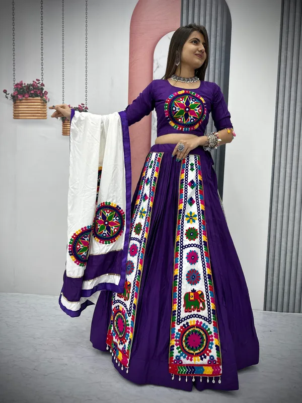Purple_Cotton_Lehenga_Choli_For_Women