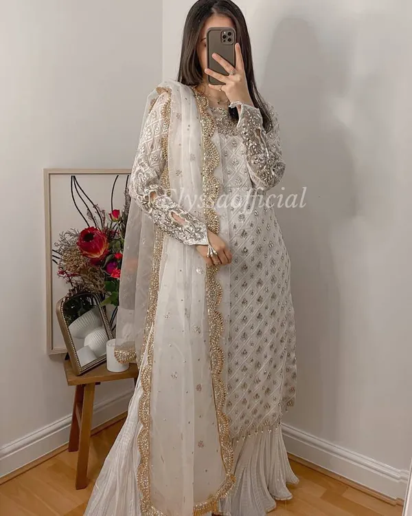 White_Faux-Fur_Silk_Palazzo_Set_For_Women