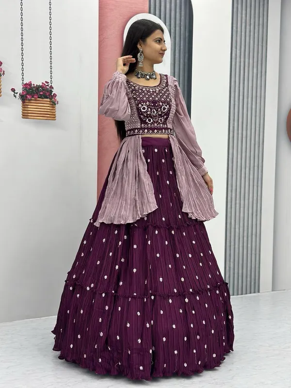 Purple_Simar_Silk_Crop_Top_For_Women