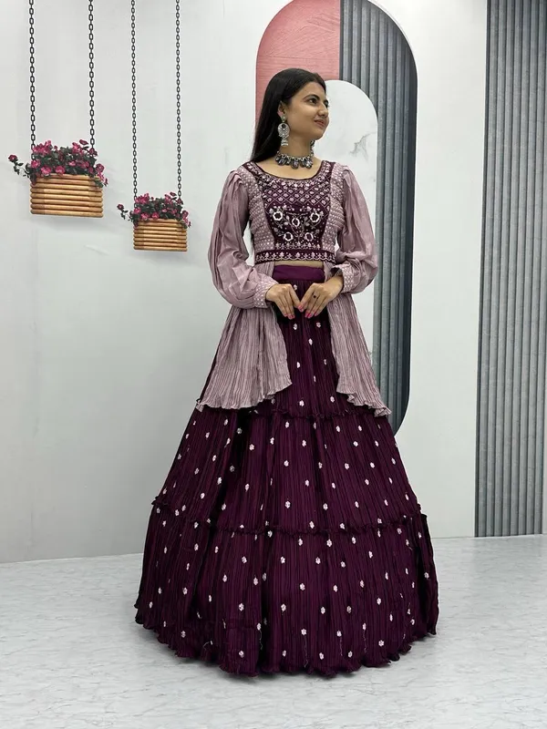 Purple_Simar_Silk_Crop_Top_For_Women