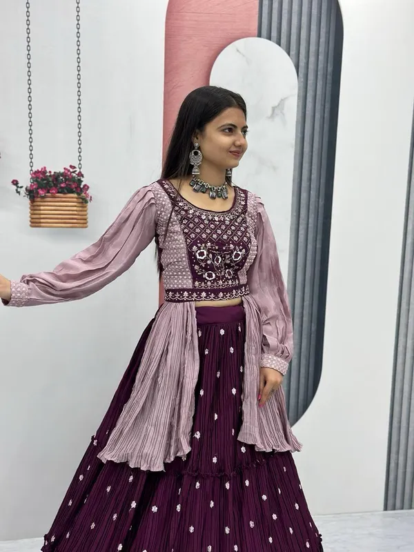 Purple_Simar_Silk_Crop_Top_For_Women