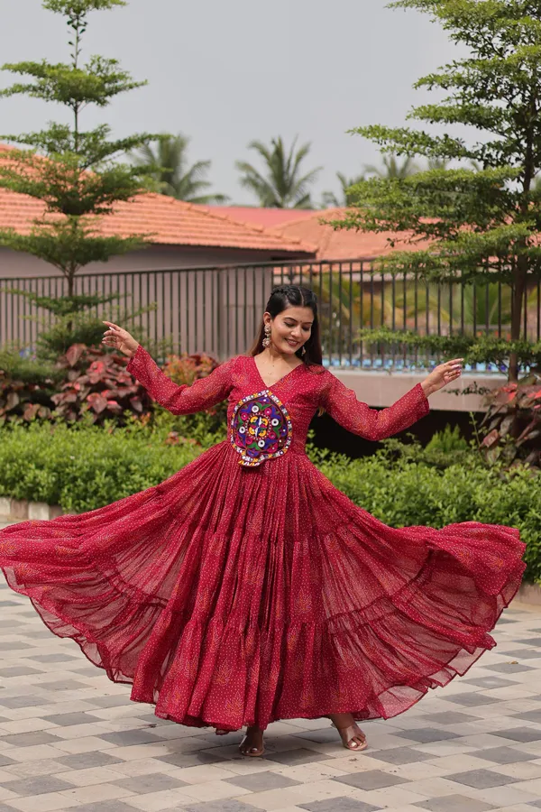 Maroon_Faux-Fur_Cotton_Gown_For_Women