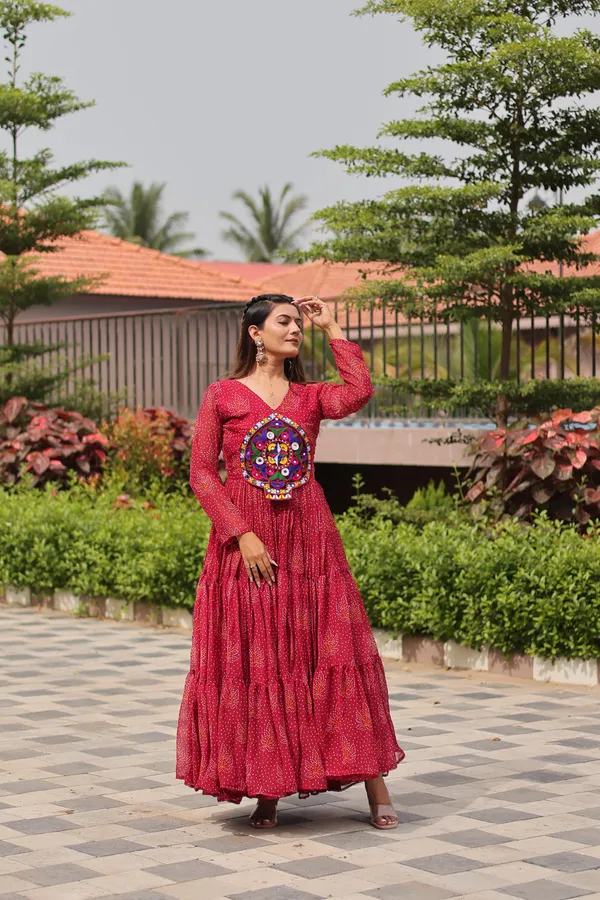 Maroon_Faux-Fur_Cotton_Gown_For_Women
