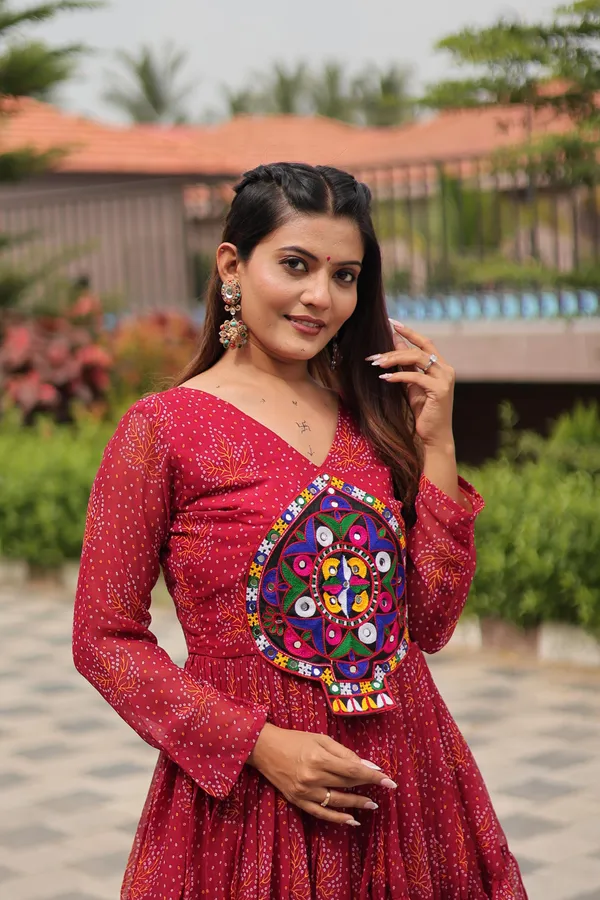 Maroon_Faux-Fur_Cotton_Gown_For_Women