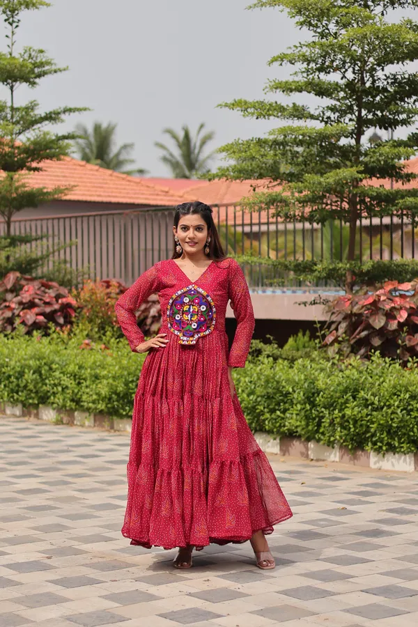Maroon_Faux-Fur_Cotton_Gown_For_Women