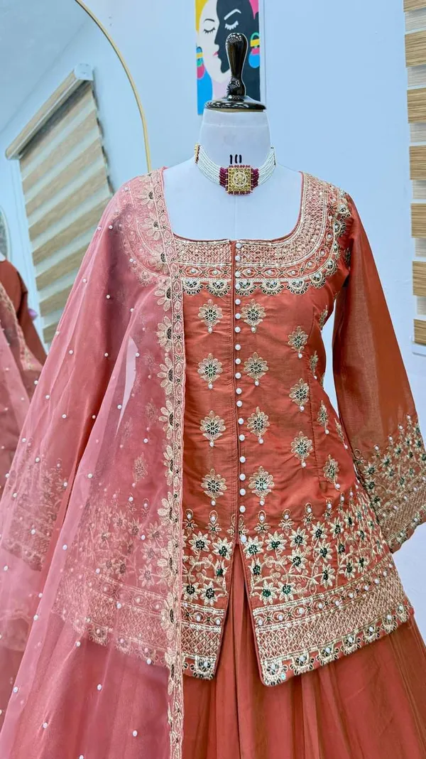 Orange_Silk_Lehenga_Crop_Top_For_Women