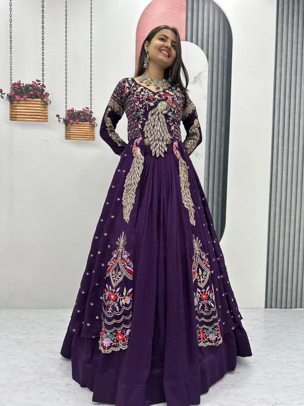 Purple_Vichitra_Lehenga_Choli_For_Women