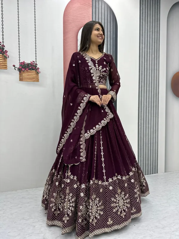 Purple_Faux-Fur_Lehenga_Choli_For_Women