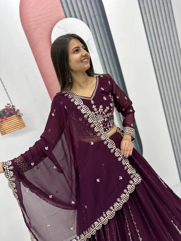 Purple_Faux-Fur_Lehenga_Choli_For_Women