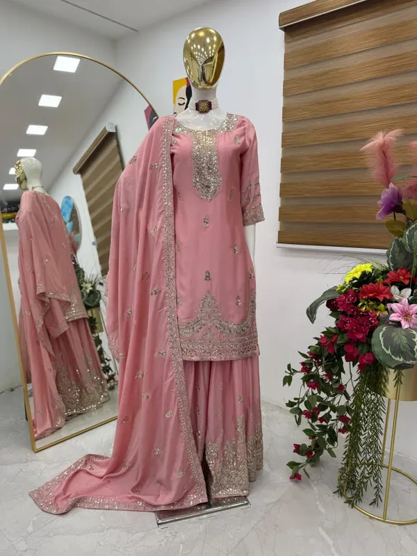 Pink_Silk_Palazzo_Set_For_Women