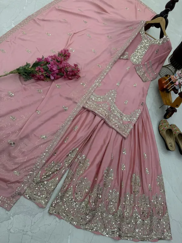 Pink_Silk_Palazzo_Set_For_Women