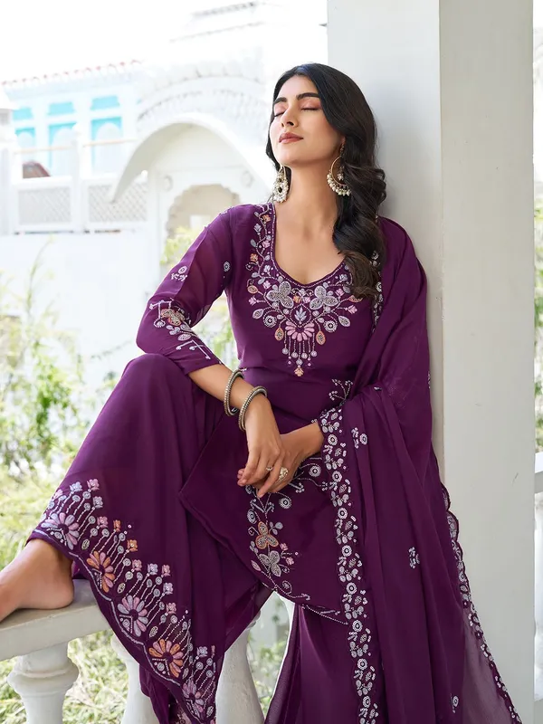 Purple_Cotton_Palazzo_Set_For_Women