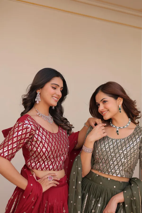Maroon_Georgette_Lehenga_Choli_For_Women
