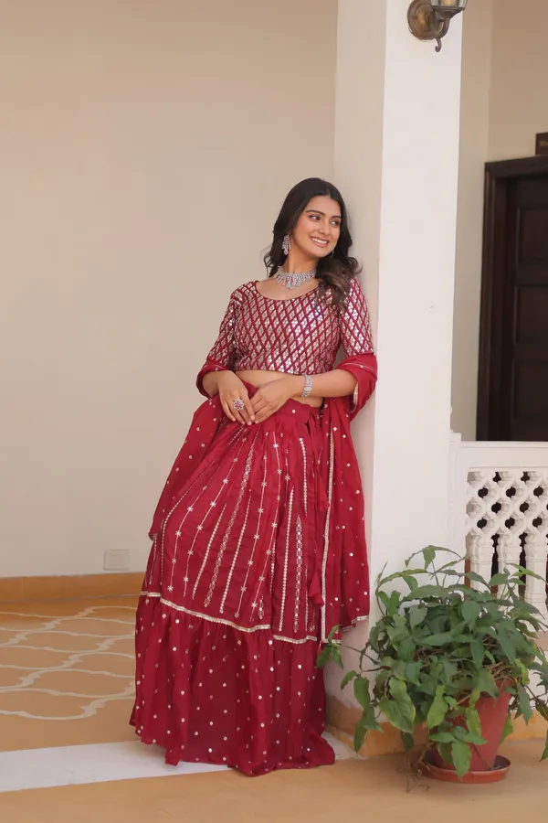 Maroon_Georgette_Lehenga_Choli_For_Women
