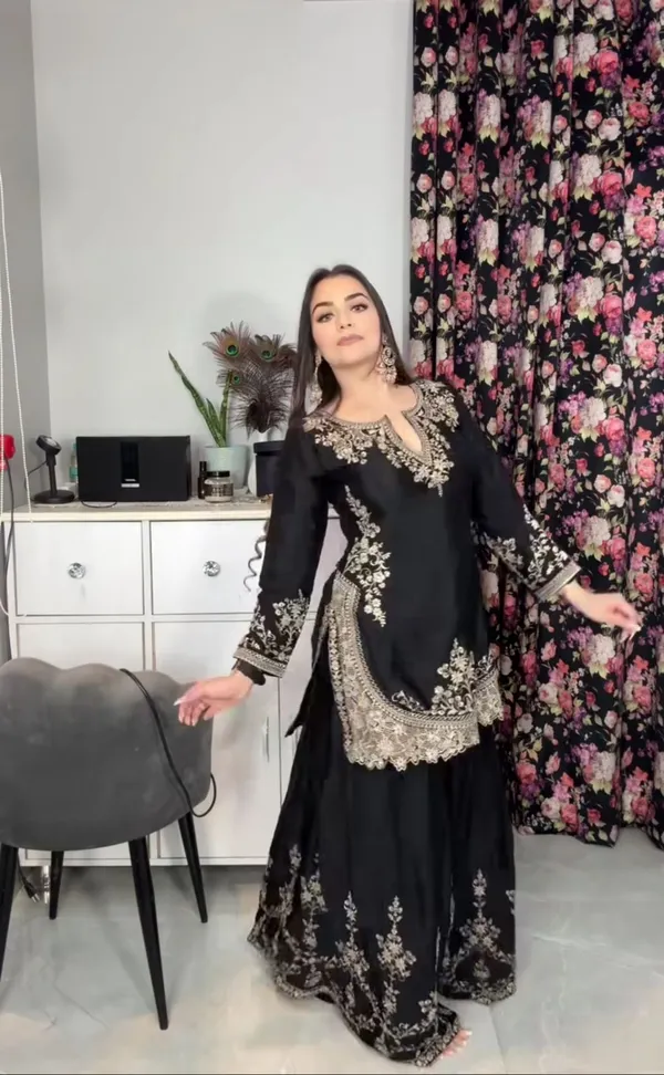 Black_Silk_Sharara_Suit_For_Women
