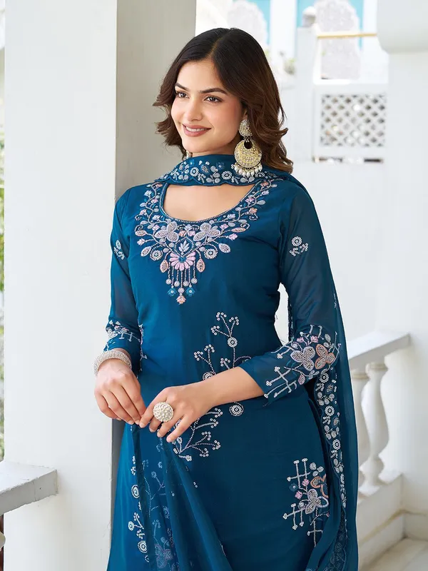 Blue_&_Purple_Cotton_Palazzo_Set_For_Women