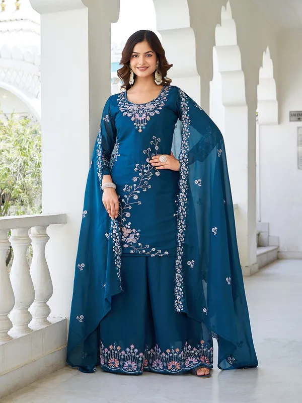 Blue_&_Purple_Cotton_Palazzo_Set_For_Women