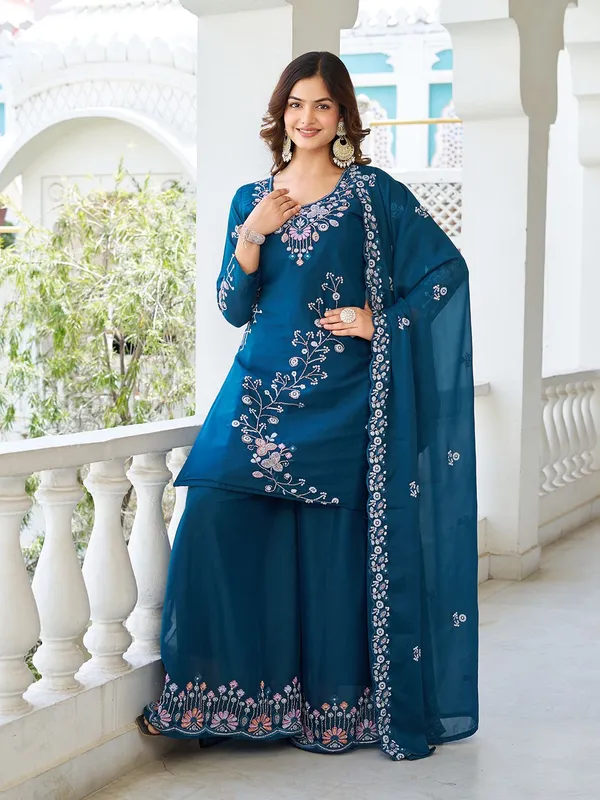 Blue_&_Purple_Cotton_Palazzo_Set_For_Women