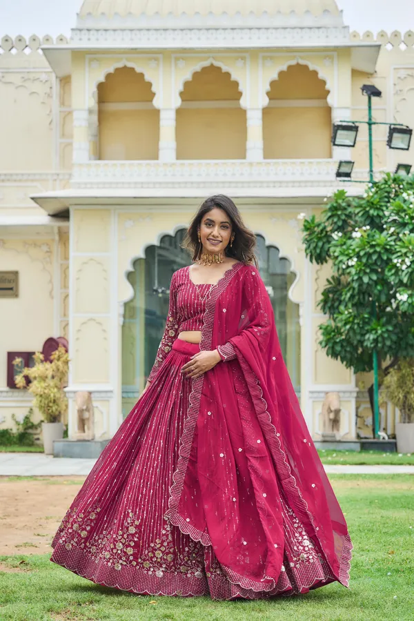Pink_Faux-Fur_Lehenga_Choli_For_Women