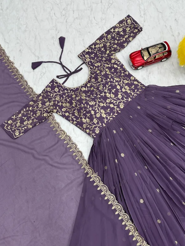 Purple_Faux-Fur_Gown_For_Women