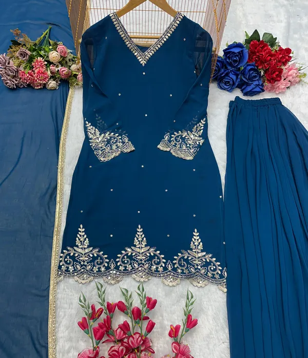 Blue_Faux-Fur_Palazzo_Set_For_Women